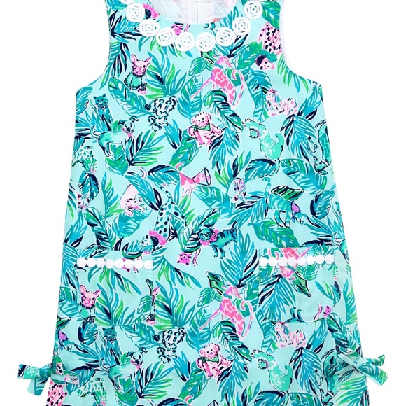 🌸🐶 Little Lilly Classic Shift - Seasalt Blue Barking Up The Palm Tree 🏝 - Picture 6 of 6